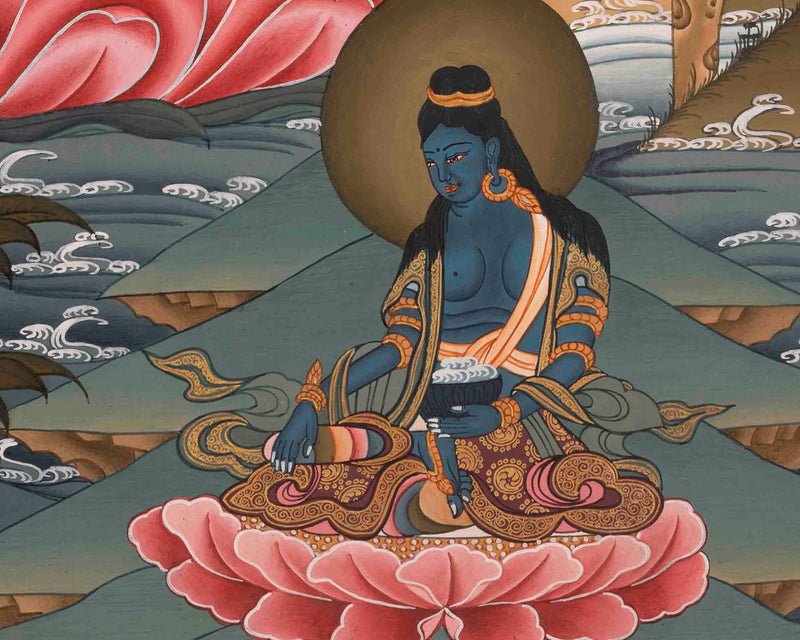 Green Tara Thangka | Buddhist Religious Art | Wall Decors