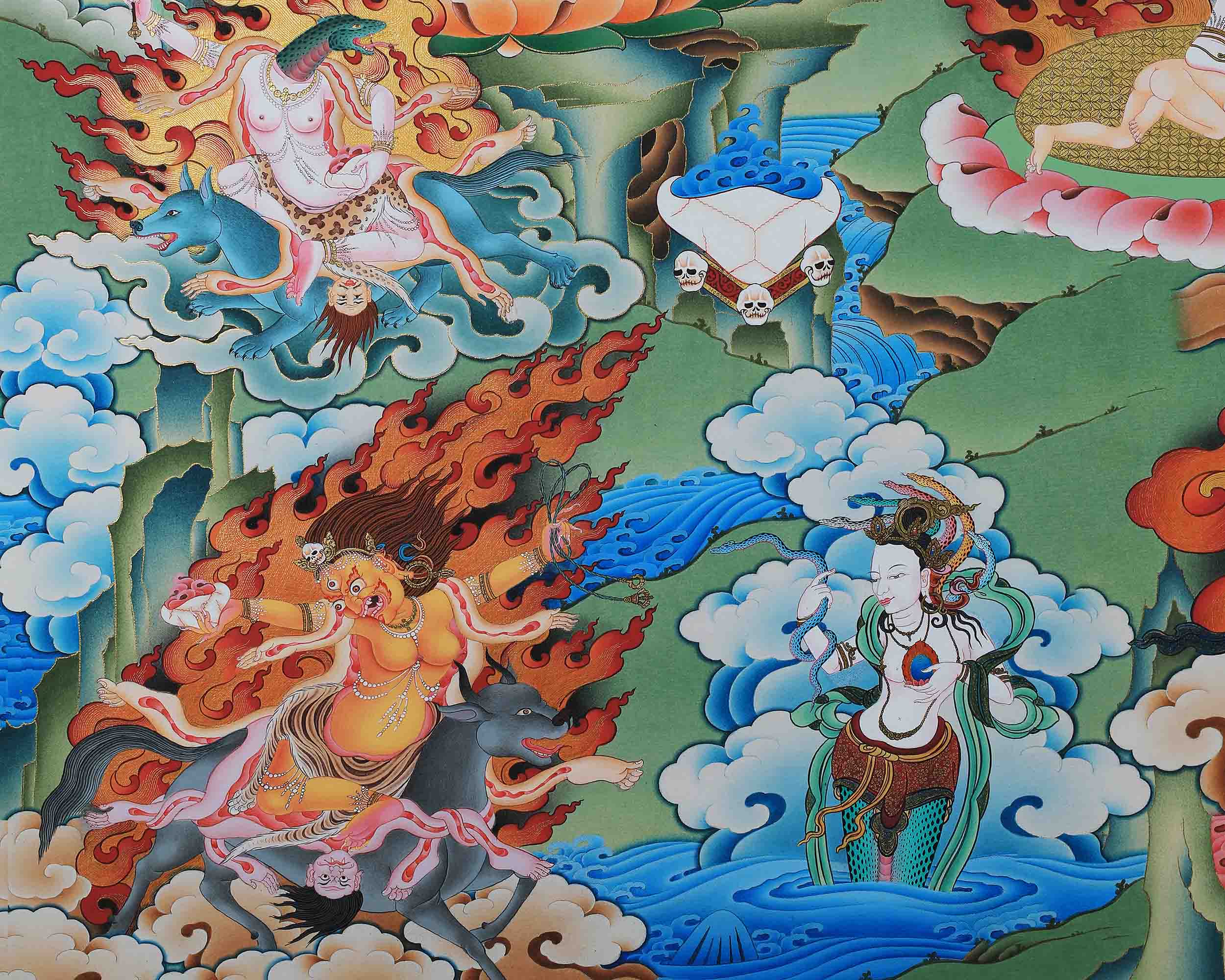 Troma Nagmo Empowerment Thangka | Traditional Buddhist Dakini Hand Painted Art