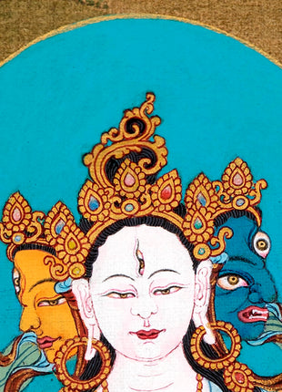 Amitayush With White Tara and Namgyalma Canvas Print |   High Quality Giclee Canvas Print
