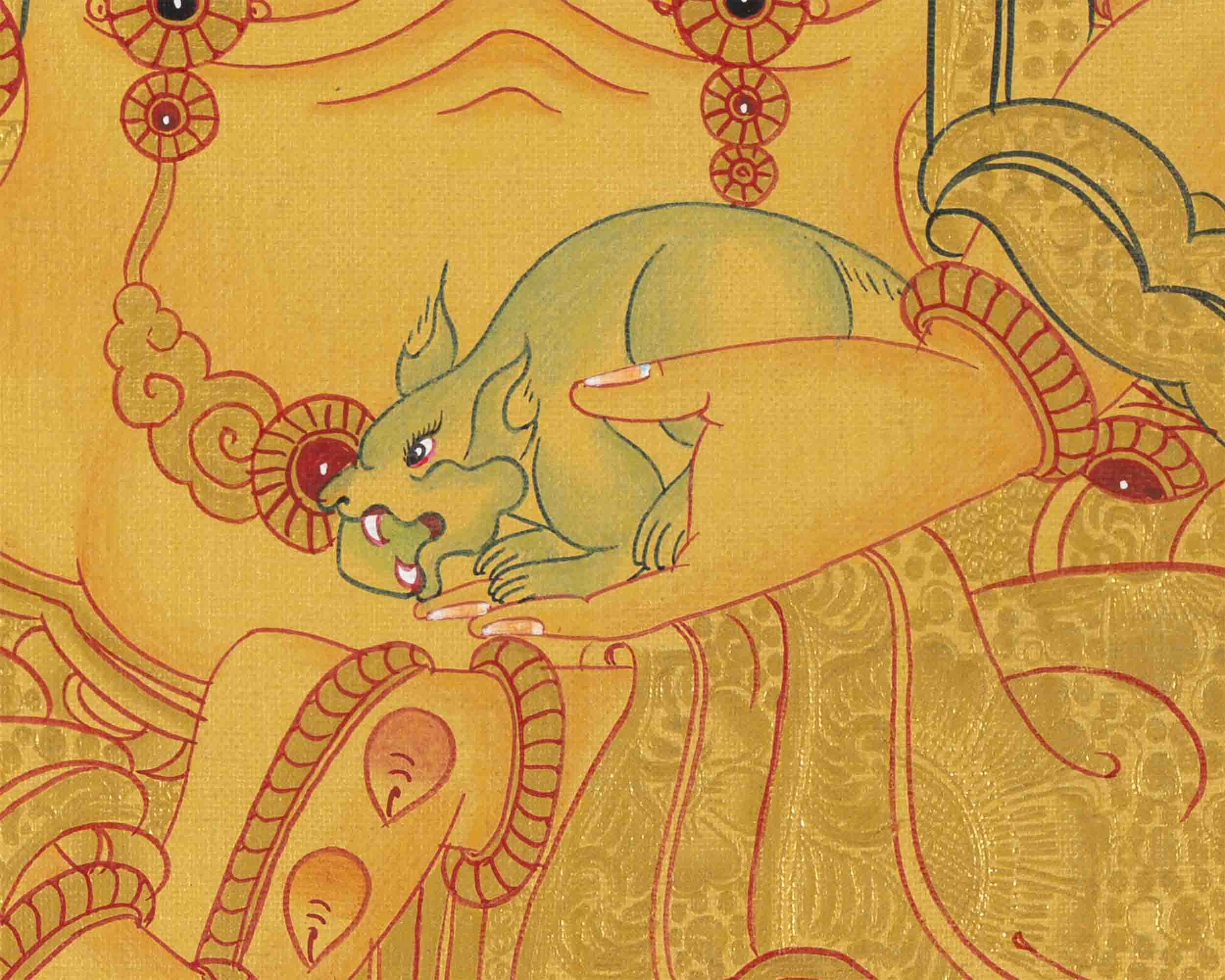 Full 24K Gold Dzambala Thangka | Art Painting