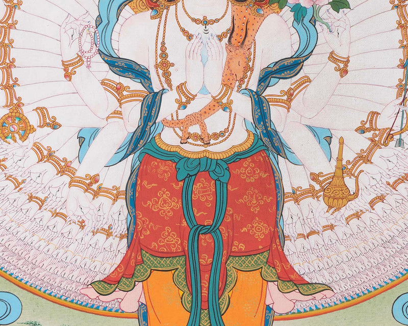 Bodhisattva Thangka Art | 1000 Armed Avalokiteshvara | Manjushri | Vajrapani | Amitabha