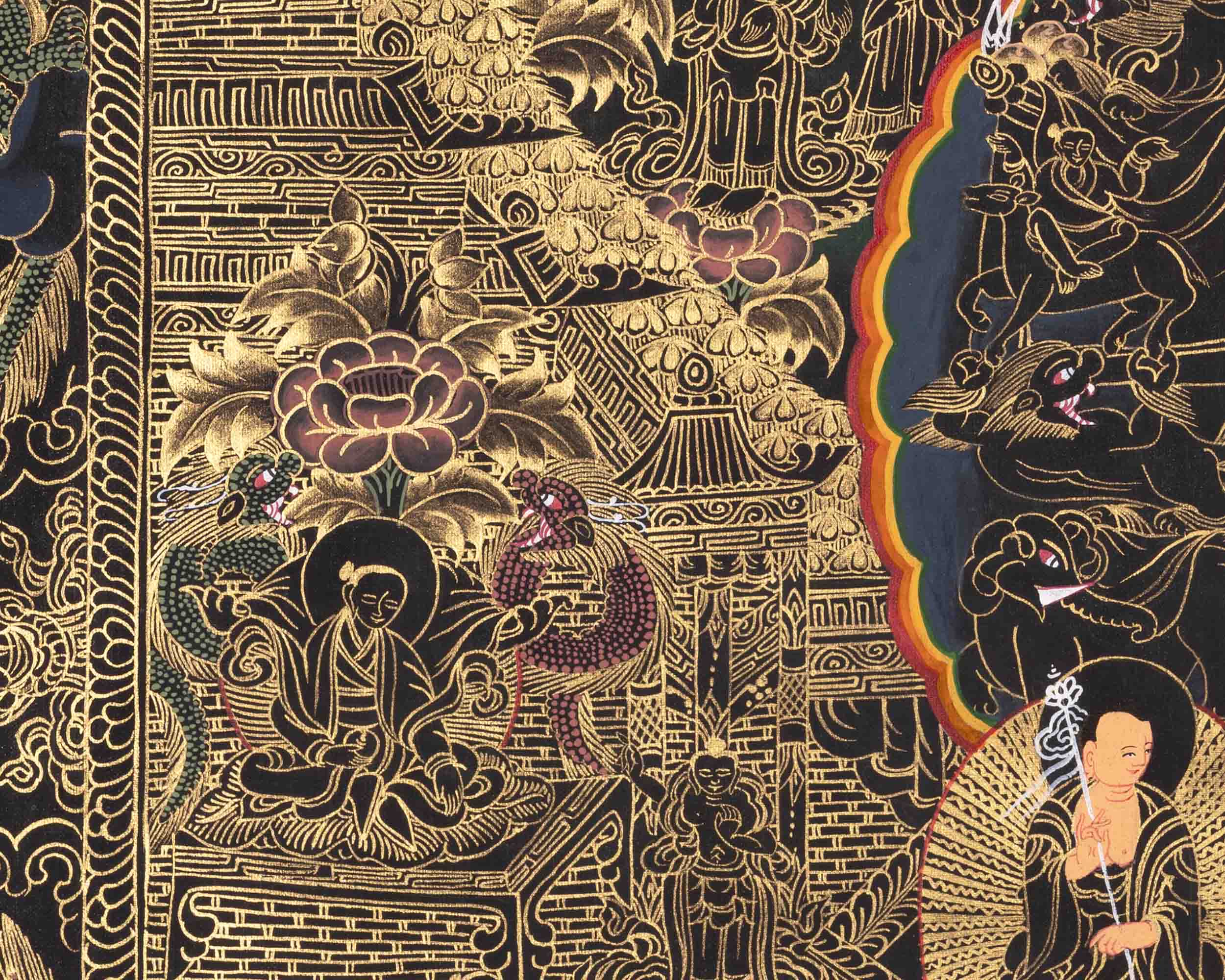 Buddha's Life Story | Traditional Tibetan Thangka | Wall Decors