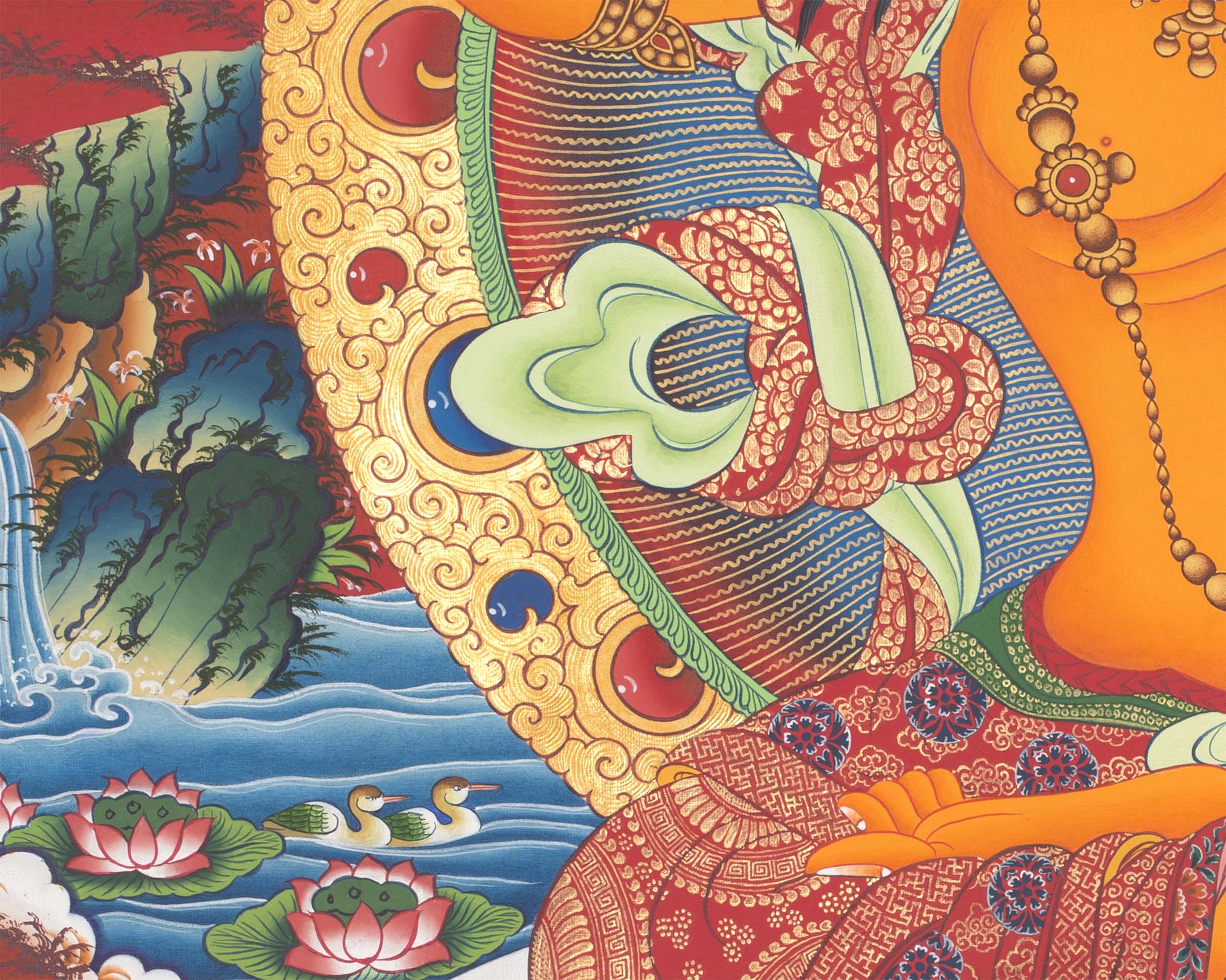 Buddhist Manjushri Print |  Traditional Wall Hanging Thangka