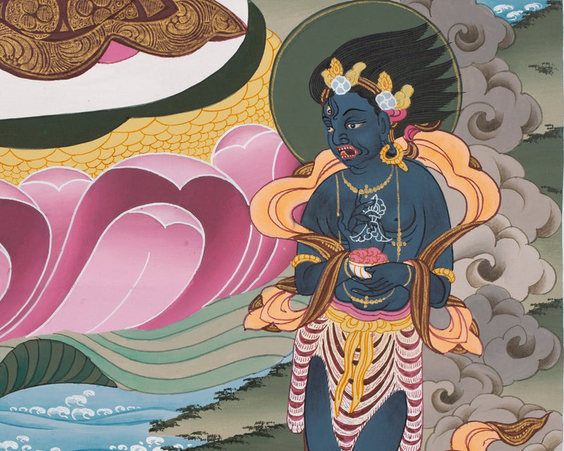 White Tara Thangka Painting | Female Bodhisattva Art | Religious Wall Art