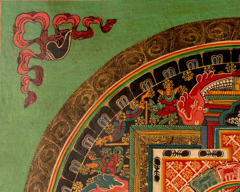 Oil Varnished Sankha Mandala Thangka | Zen Buddhism