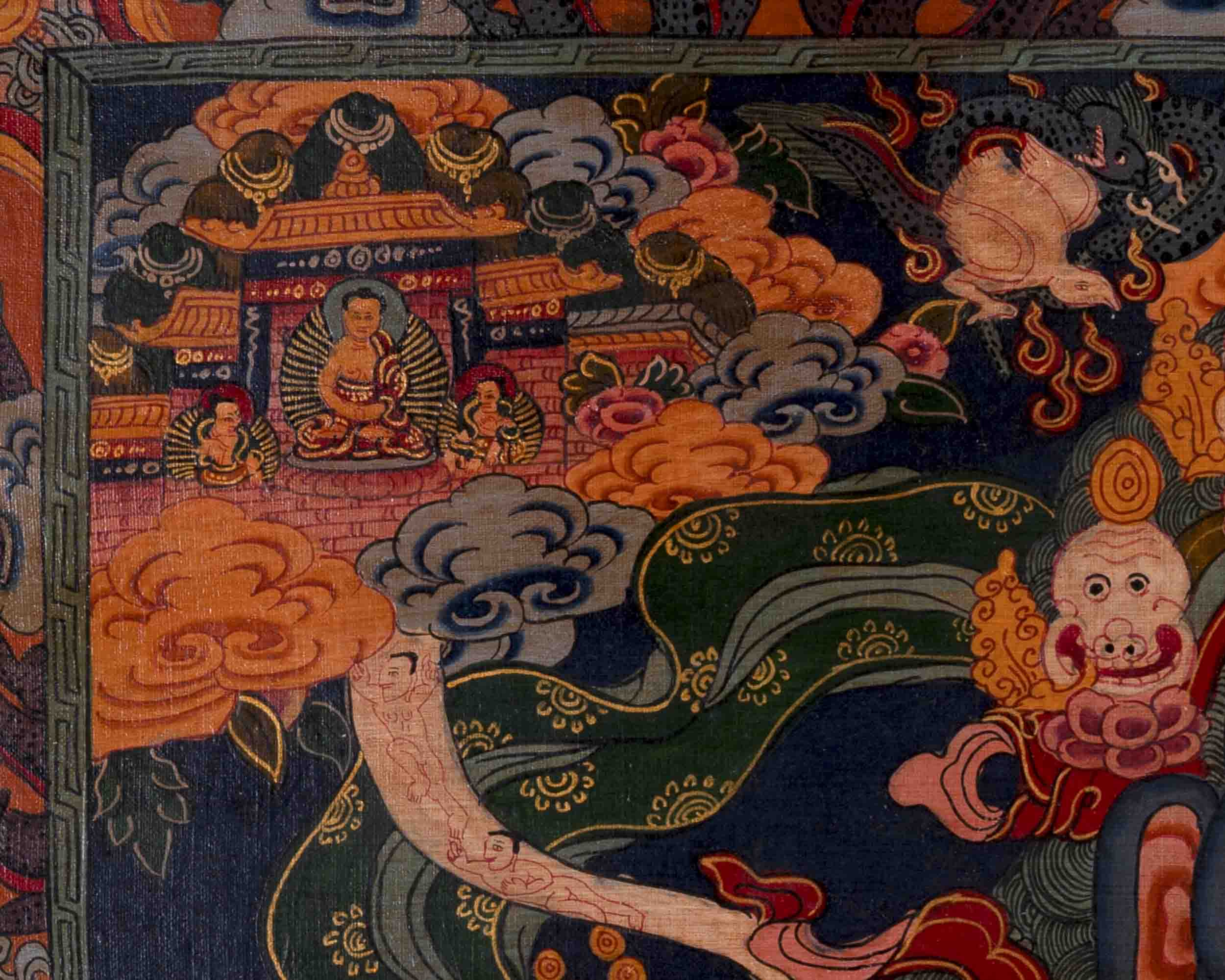 Wheel of Life Thangka | Traditional Tibetan Painting | Wall Decors