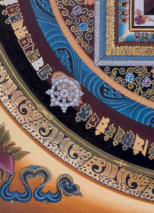 Handpainted Kalachakra Mandala | Traditoinal Tibetan Thangka | Wall Decors