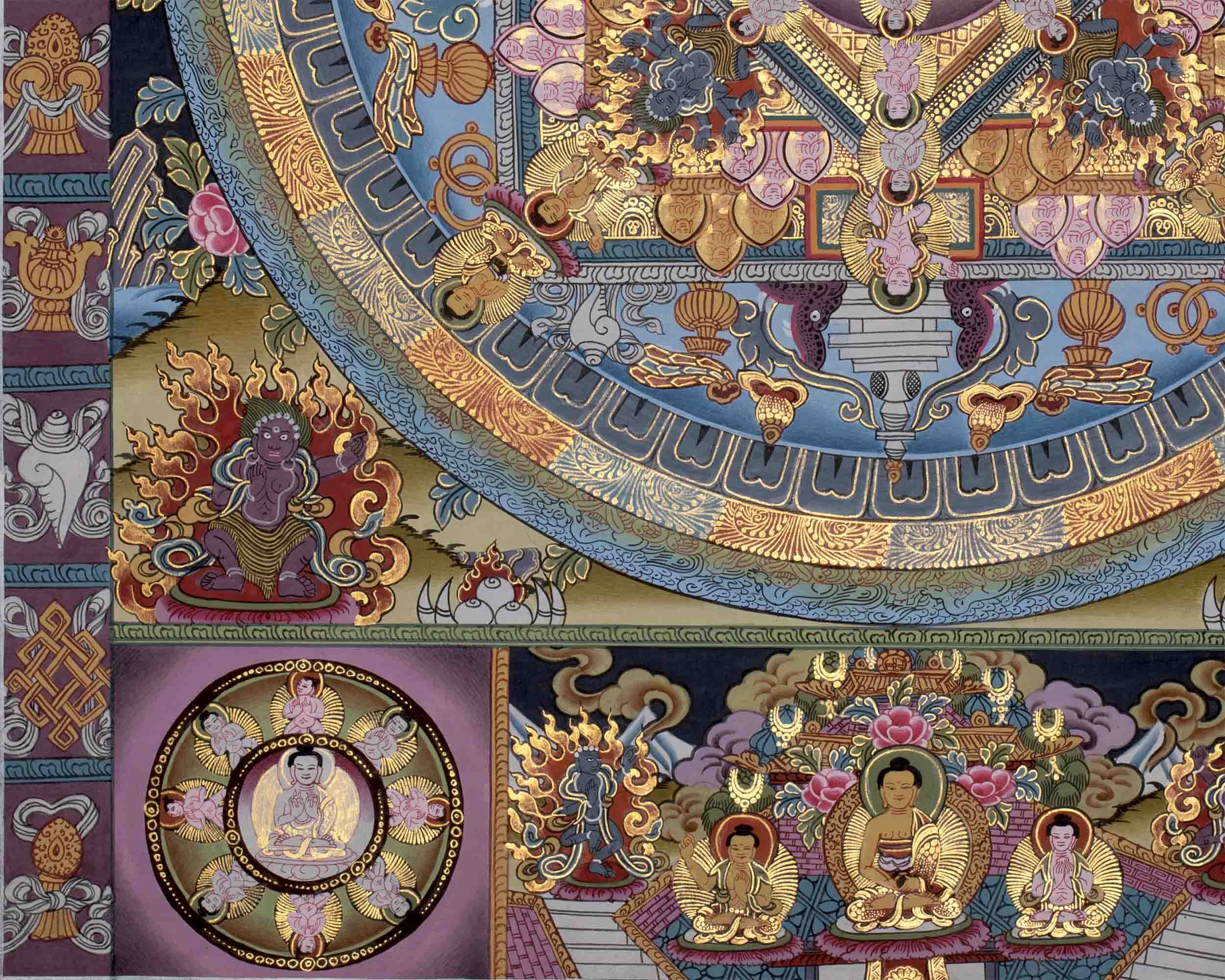 Original Hand painted Buddha Mandala | Tibetan Wall Decoration Painting