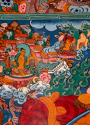 Brocaded Wheel Of Life Thangka | Traditional Tibetan Art | Wall Decors