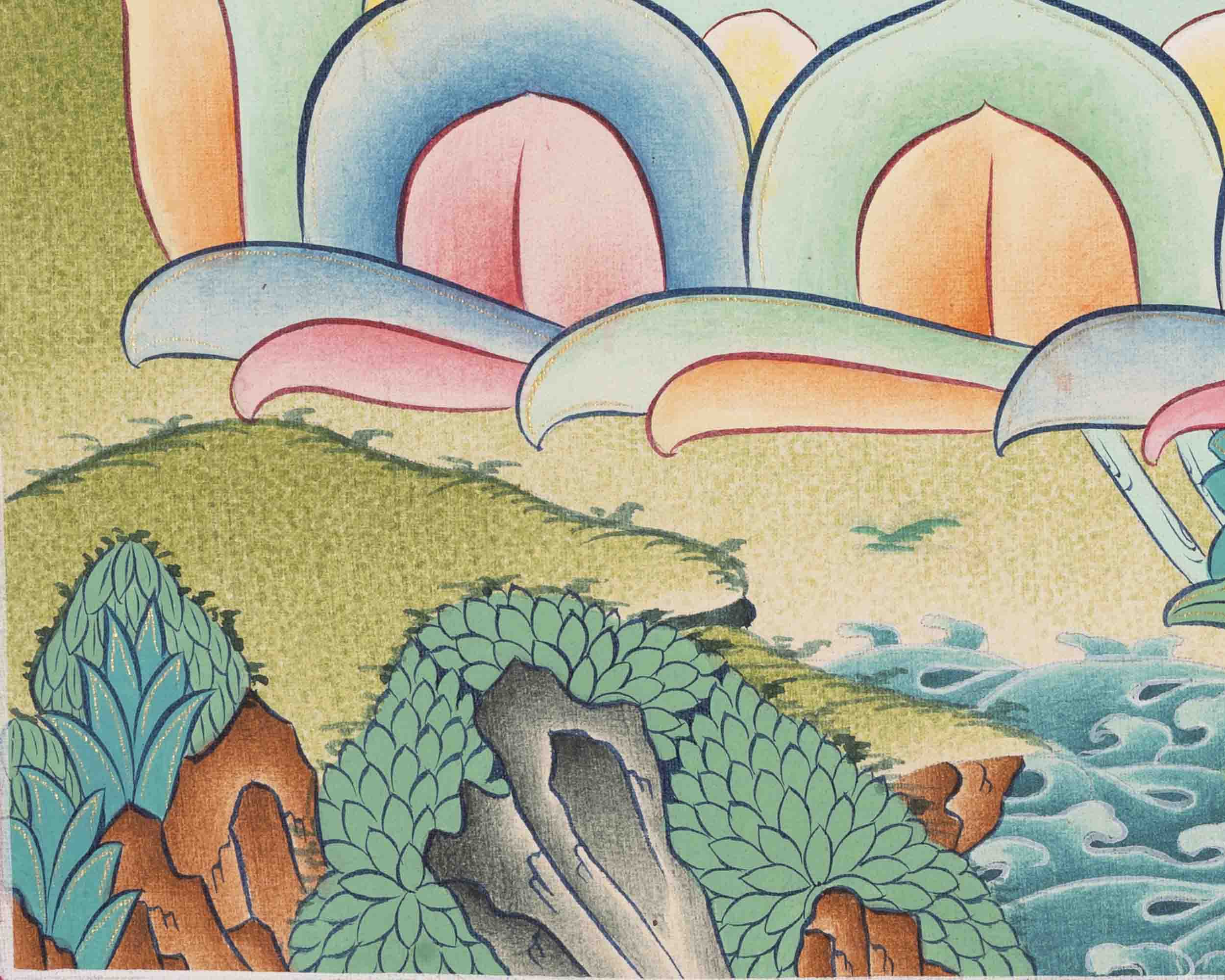 Shakyamuni Buddha Thangka | Traditional Tibetan Painting | Wall Decors