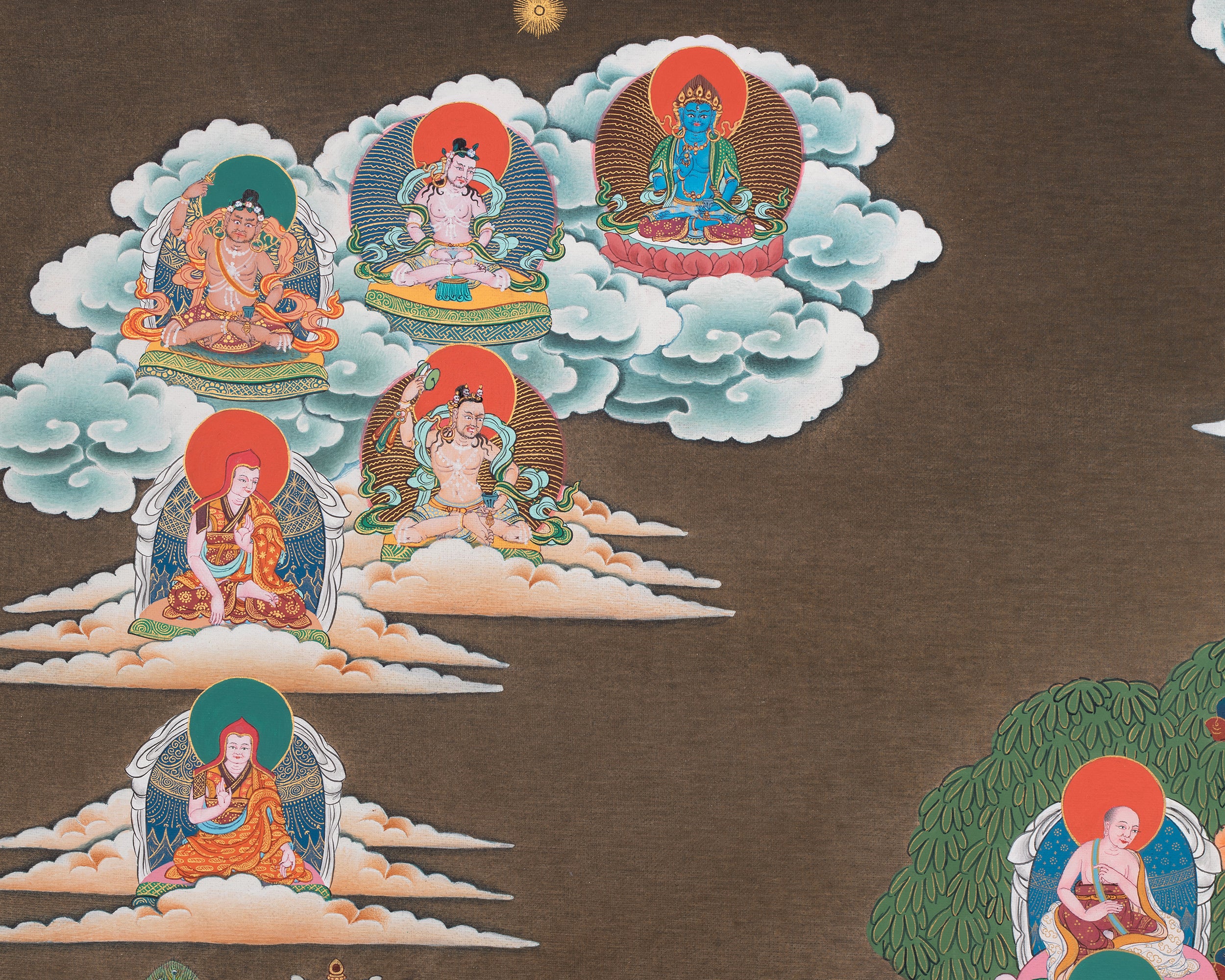 Sakya Refuge Tree Thangka | Vajradhara lineage | Tibetan Traditional Art