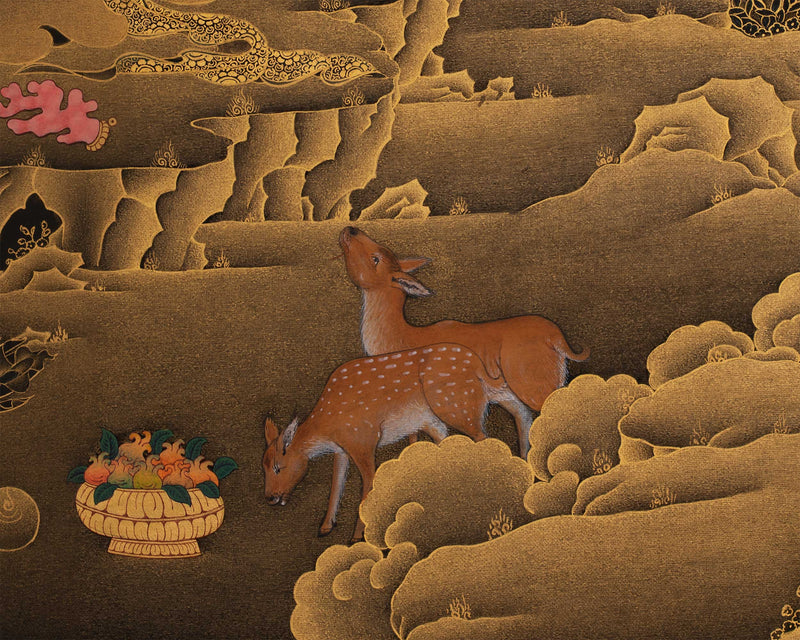 Acrylic Bodhisattva Manjushri Thangka | Tibetan Buddhist Art