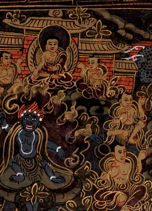 Dark Themed Shakyamuni Buddha Mandala | Wall Hanging