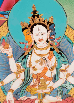 White Tara Thangka Painting | Religious Buddhist Art | Wall Decors