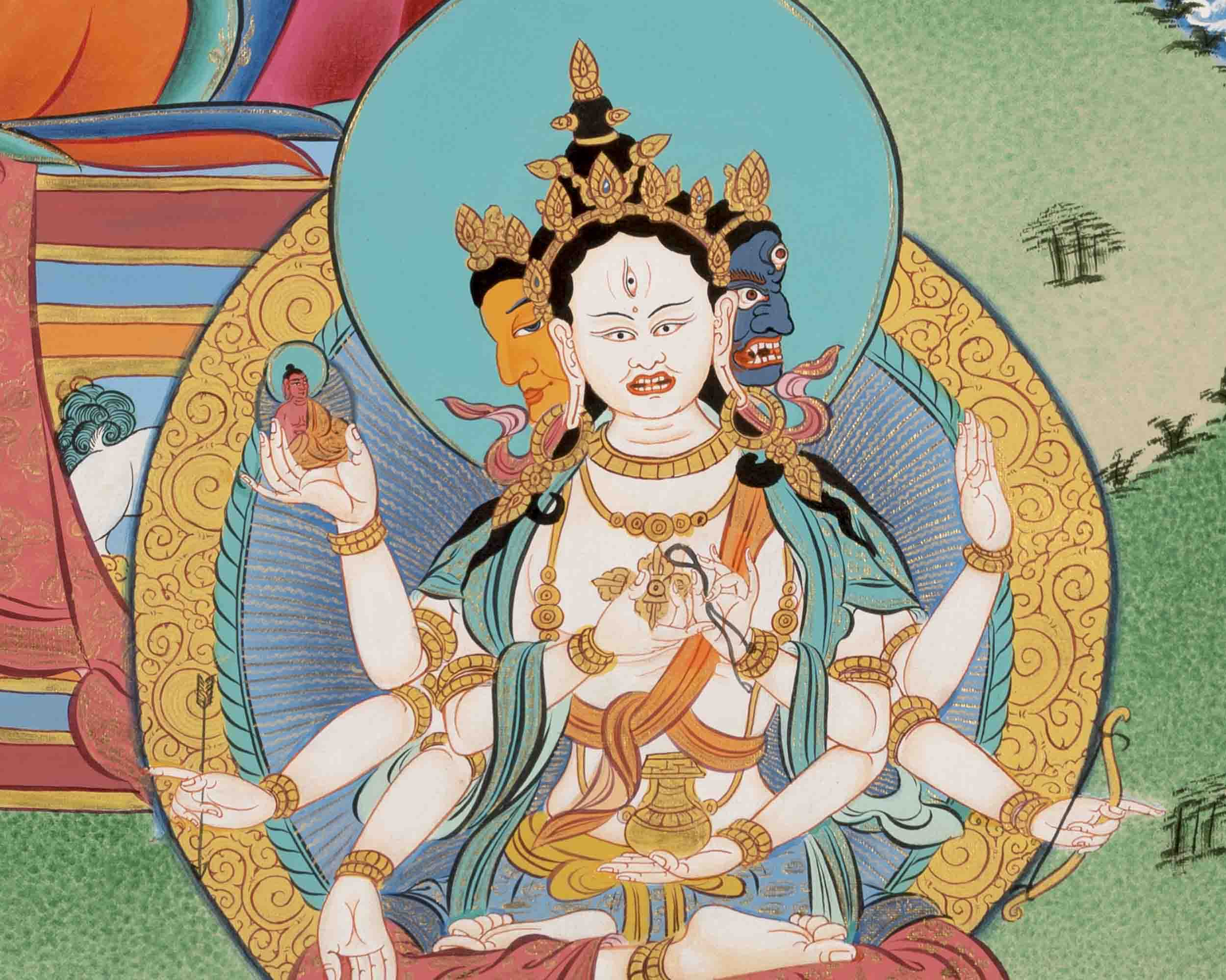 White Tara Thangka Painting | Religious Buddhist Art | Wall Decors