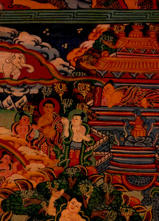Shakyamuni Budda's Life Story | Oil Varnished Thangka | Wall Decors