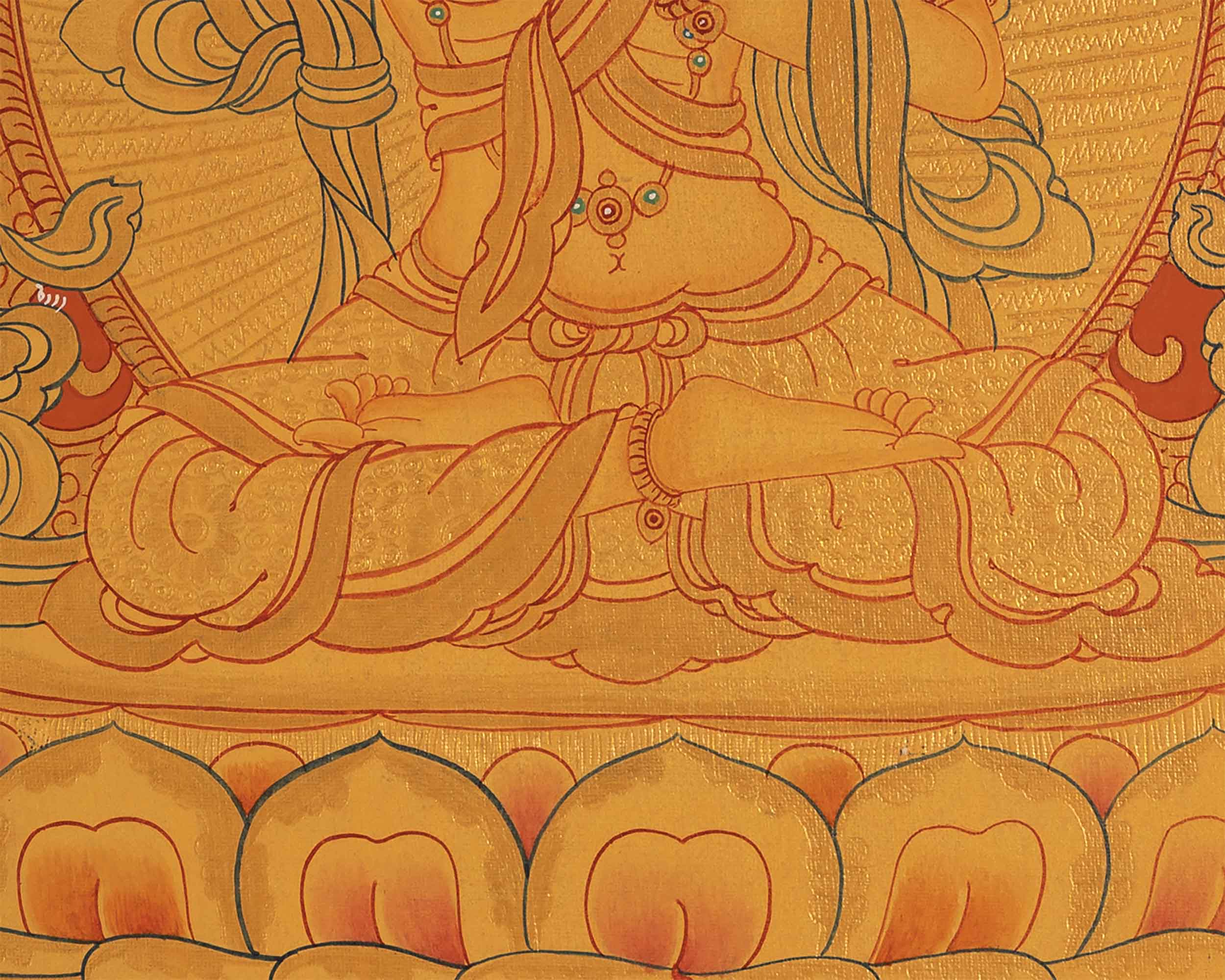 Manjushri Tibetan Thangka | Wall Decor Art
