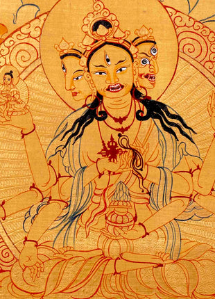 Hand-Painted White Tara Thangka | Wall Hanging Decor