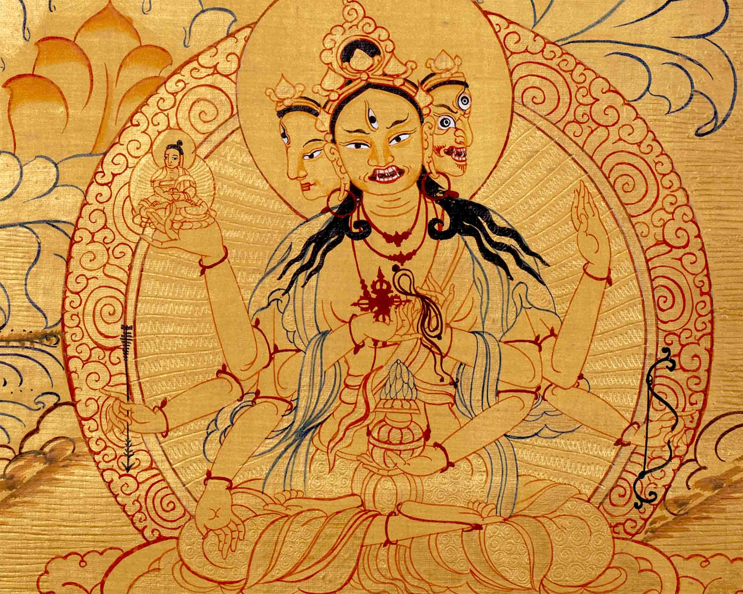 Hand-Painted White Tara Thangka | Wall Hanging Decor