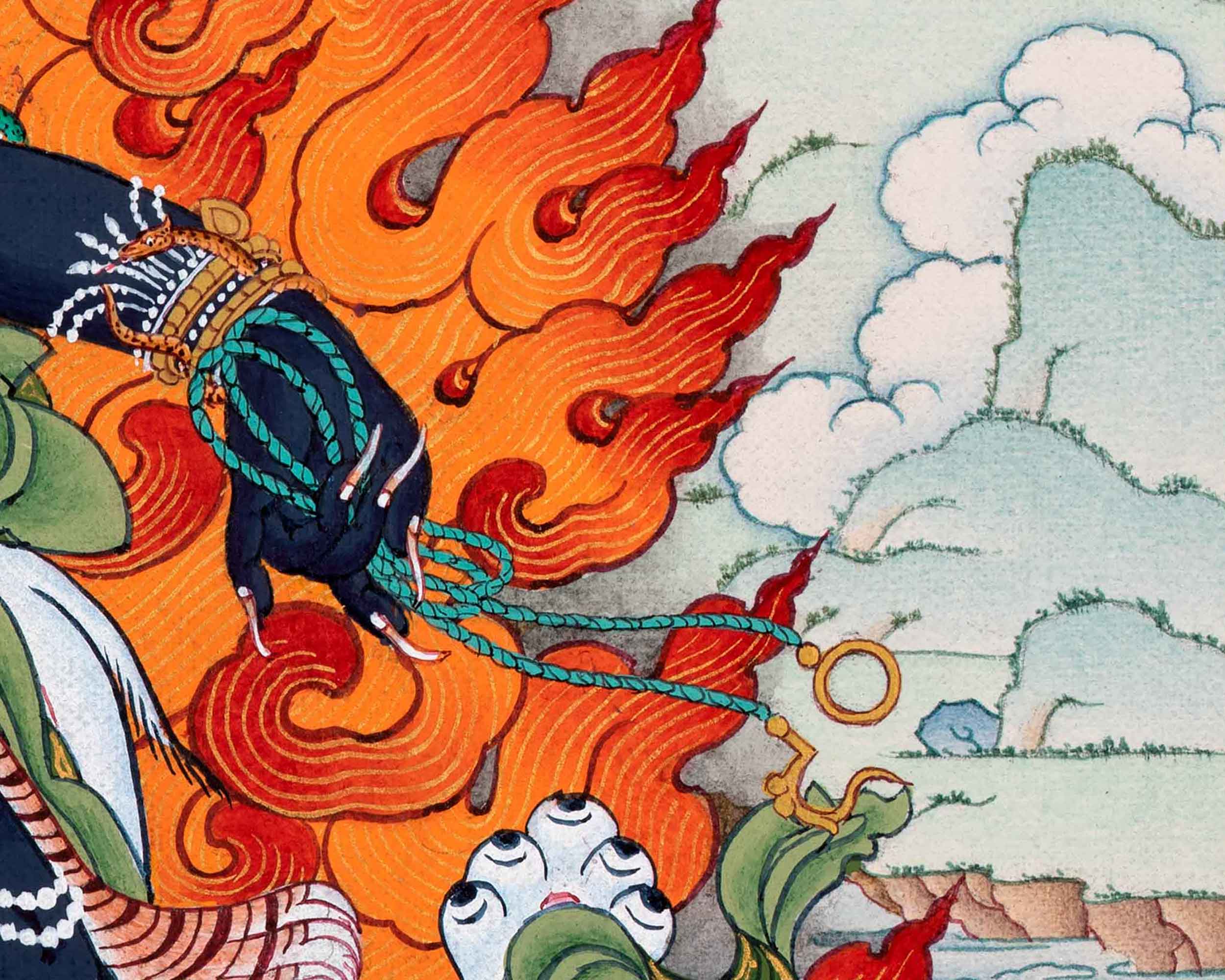 Six Armed Mahakala of Gelug Tradition | Tibetan Mahakala Thangka