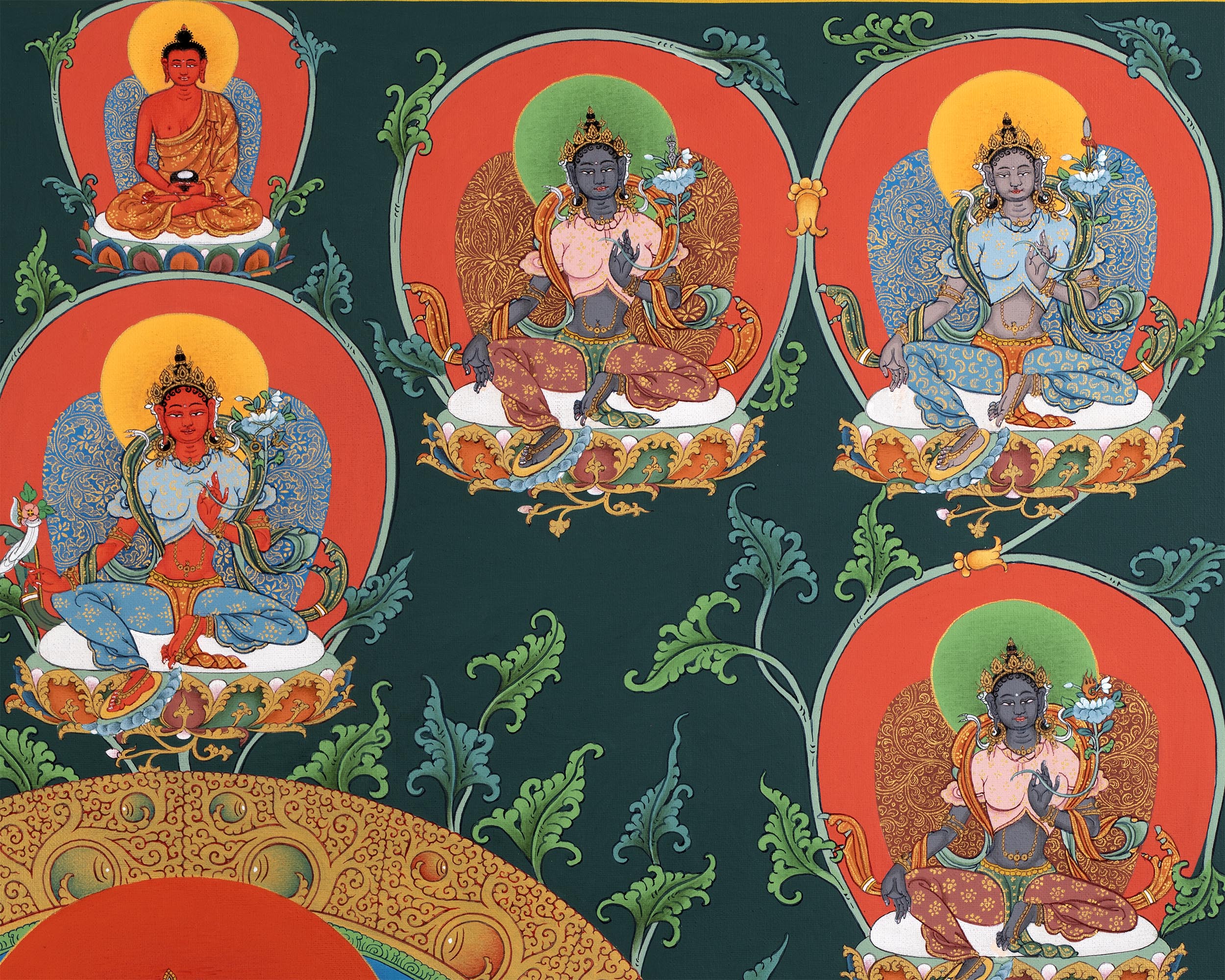 21 Taras | Hand painted Tibetan Thangka