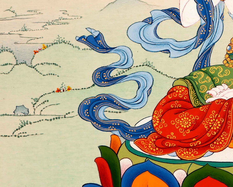 Vajrasattva Thangka | Traditionally Hand Painted Dorje Sempa Art