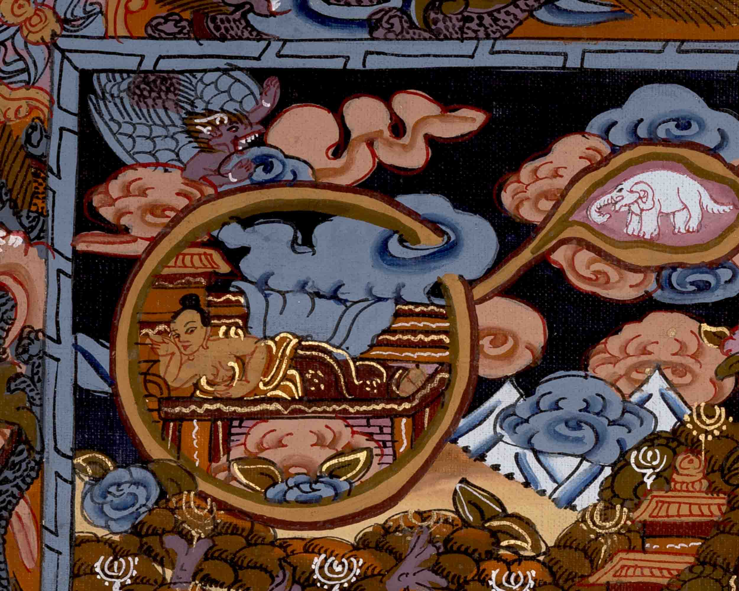 Buddha Life Story Thangka | Religious Buddhist Thangka