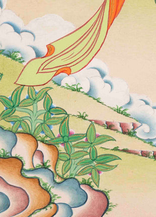 Healing Female Deity | Green Tara Thangka | Wall Decors
