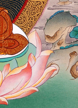 Historical Buddha Shakyamuni Thangka | Traditional Tibetan Buddhist Art