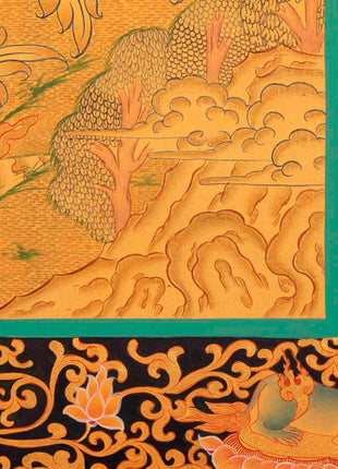 Buddhist Shakyamuni Buddha Thangka | Original Hand Painted 24k Gold Thangka