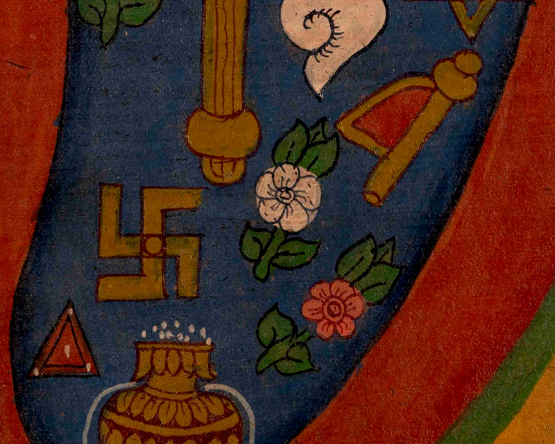 Buddha's Feet Thangka | Laden with Auspicious Signs | Religious Wall Decors