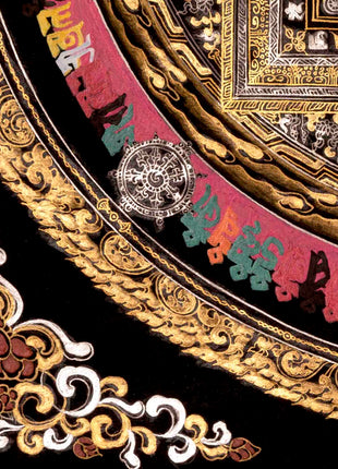 Kalachakra Mandala Thangka | Full 24K Gold Style Art | Religious Wall Decors