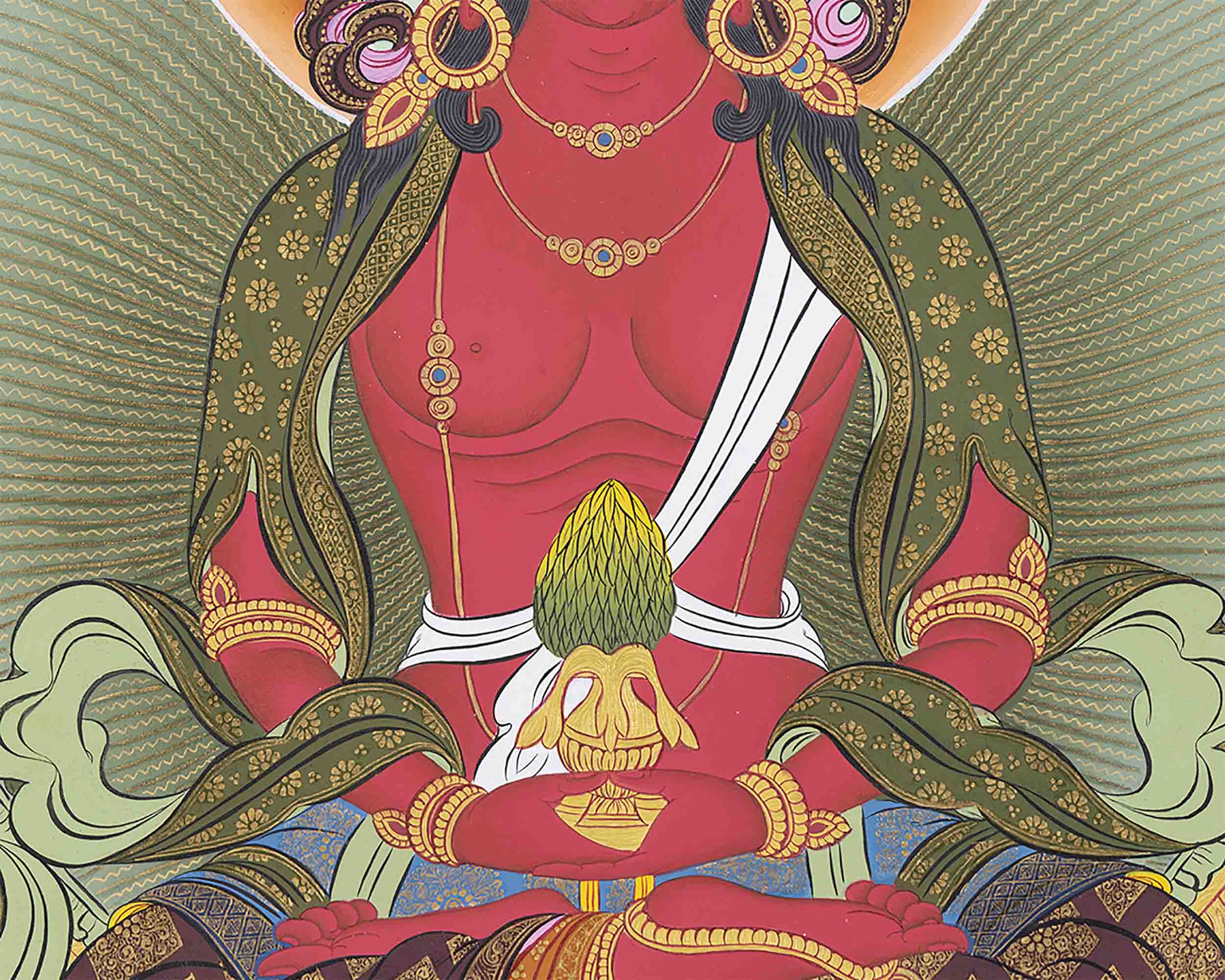 Red Amitayus Buddha | Art Painting