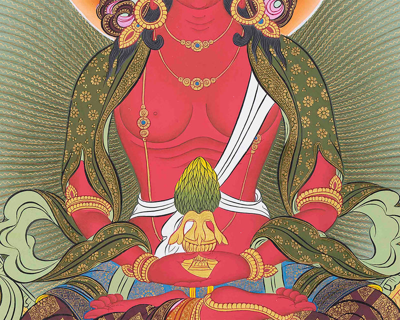 Red Amitayus Buddha | Art Painting