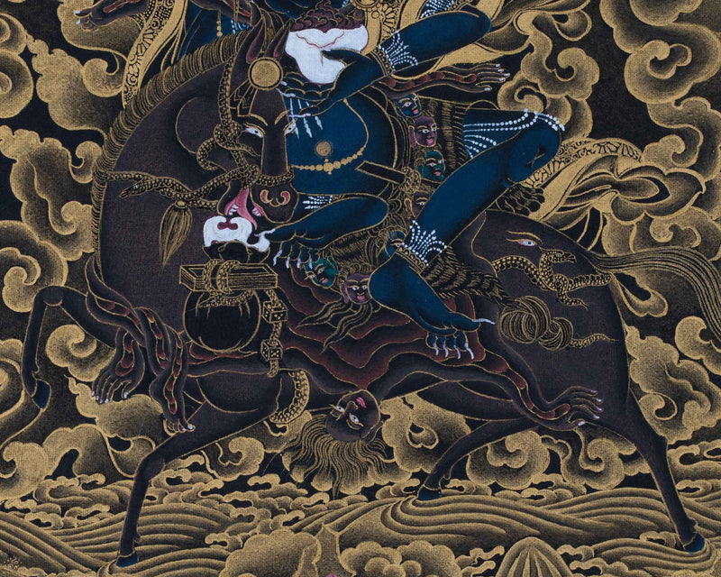 Traditional Art Of Buddhist Dakini Palden Lhamo Empowerment | Tibetan Glorious Goddess Mahakali Thangka