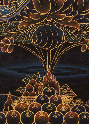 Guru Rinpoche Tibetan Thangka | Genuinely Gold Gilded Buddhist Art