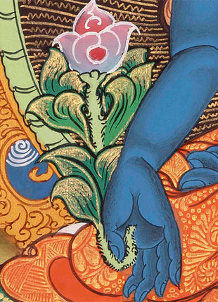 Thangka Of Medicine Buddha | 5 Dhyani Buddha | Religious Wall Decor
