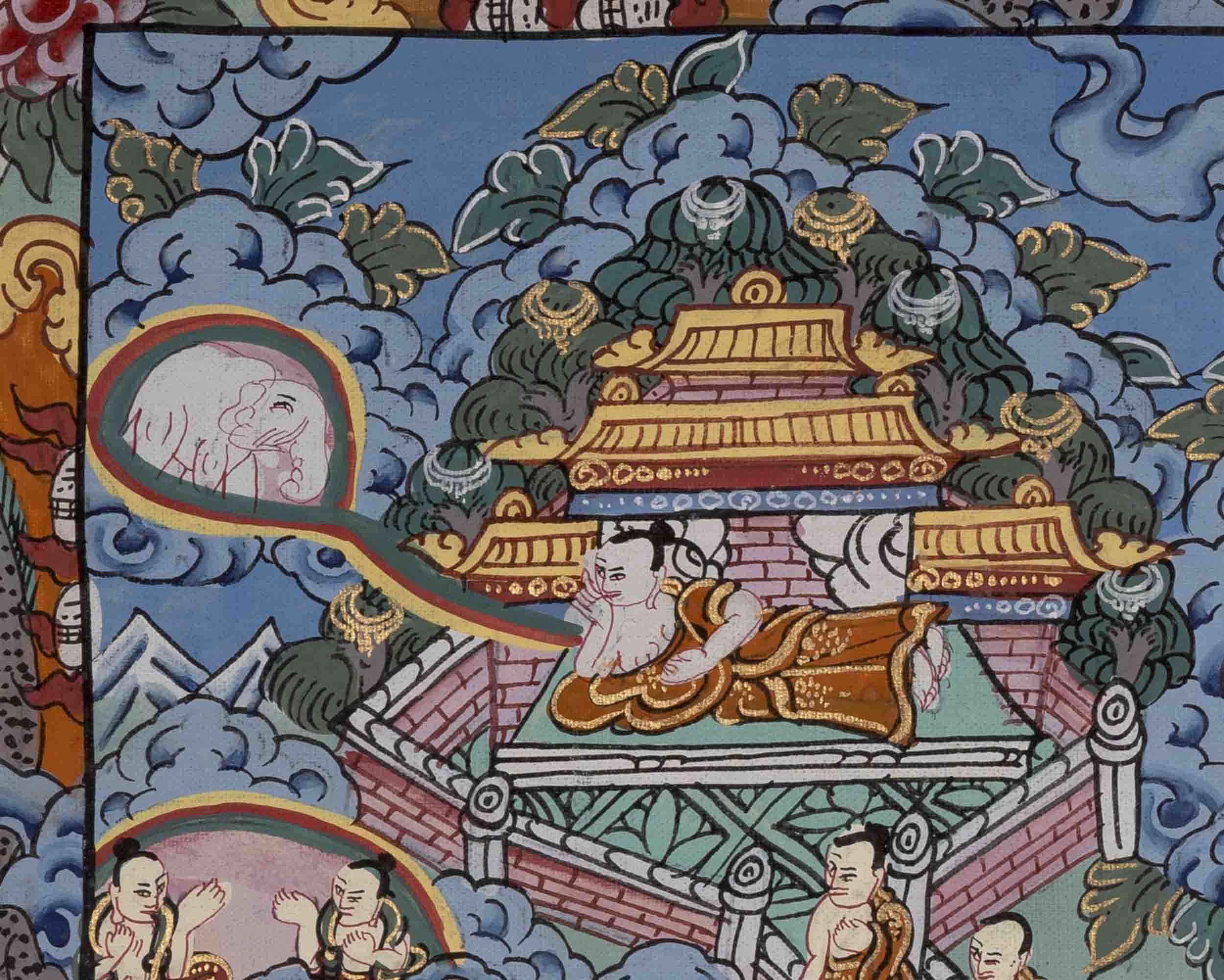 Vintage Life Story Of Buddha | Traditional Tibetan Thangka