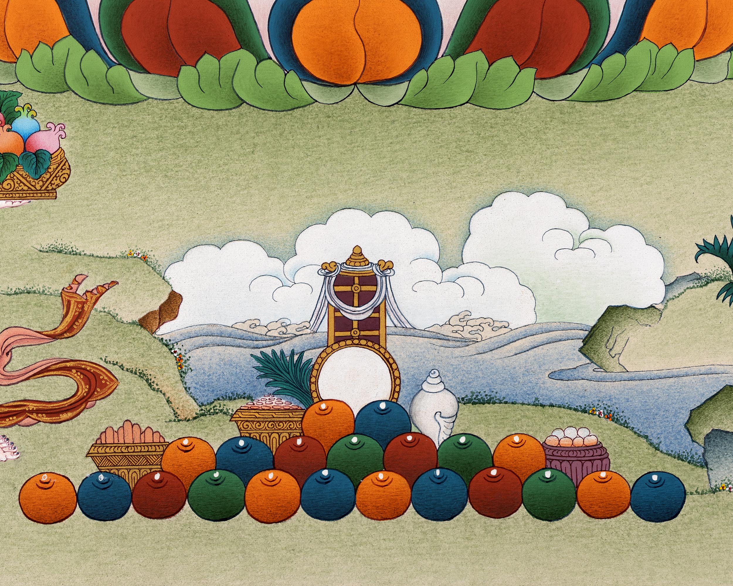 White Tara With Amitabha Buddha Painting | Bodhisattva Art Of Long Life