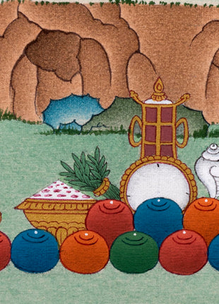Shakyamuni Buddha with Five Disciples Thangka | Tibetan Buddhist Art