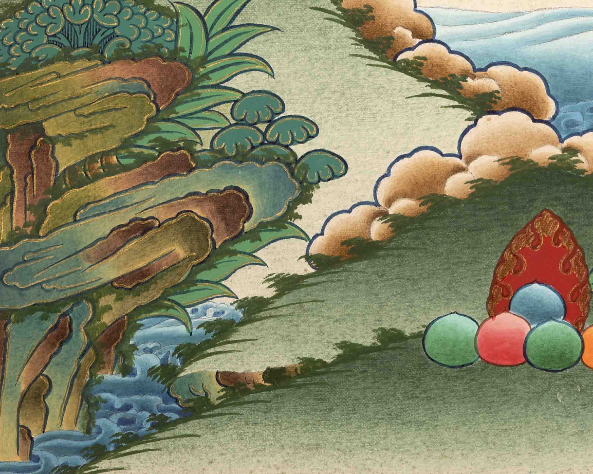 Traditional Green Tara Thangka | Gift For Buddhist | Wall Decors