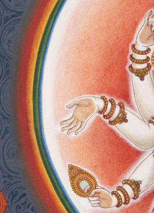 Lord Of All Realms Lokeshwor Thangka Print | Tibetan Print Of Lokesvara For Spiritual Room Decoration