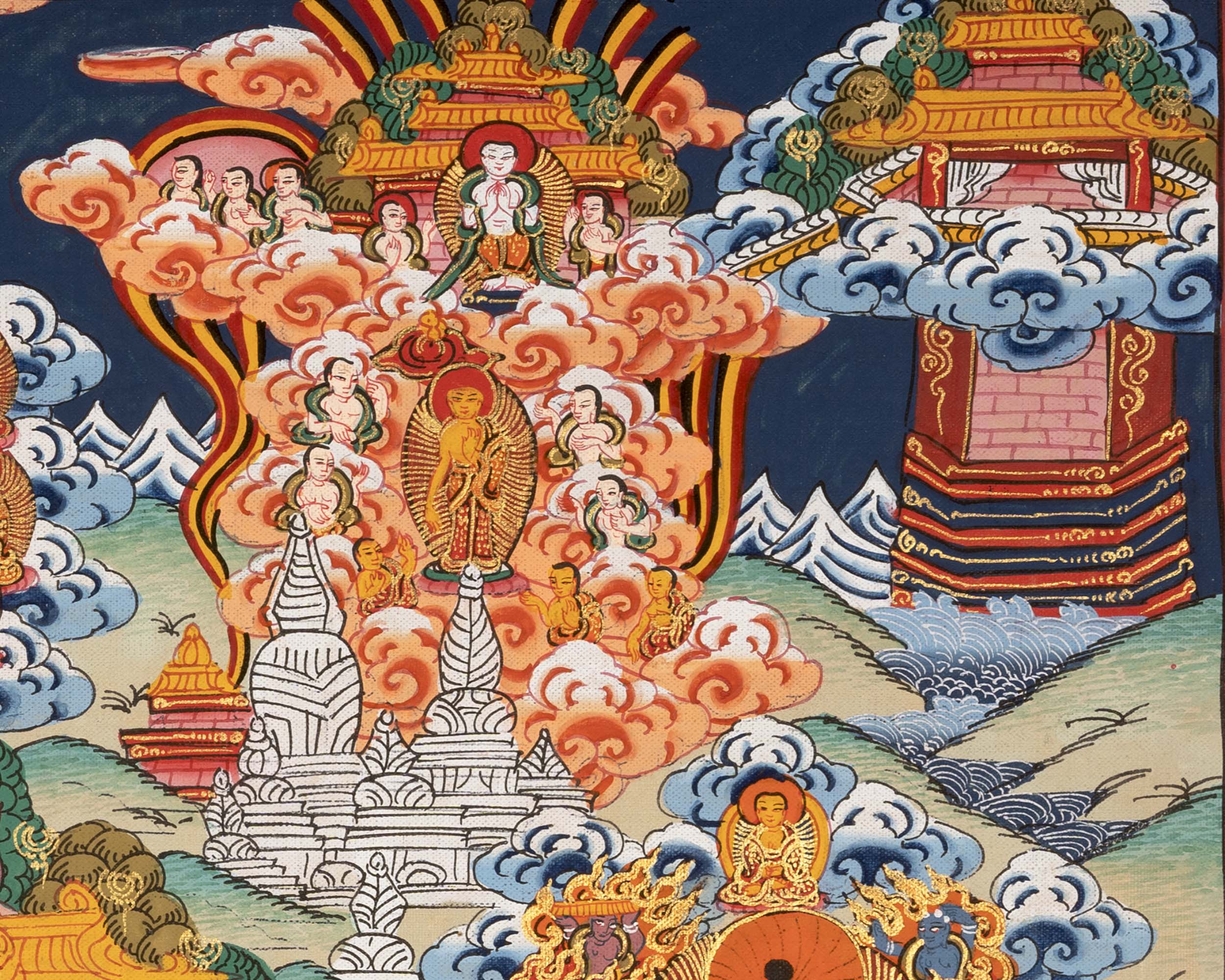 Vintage Buddha Life Story | Wall Decoration Painting