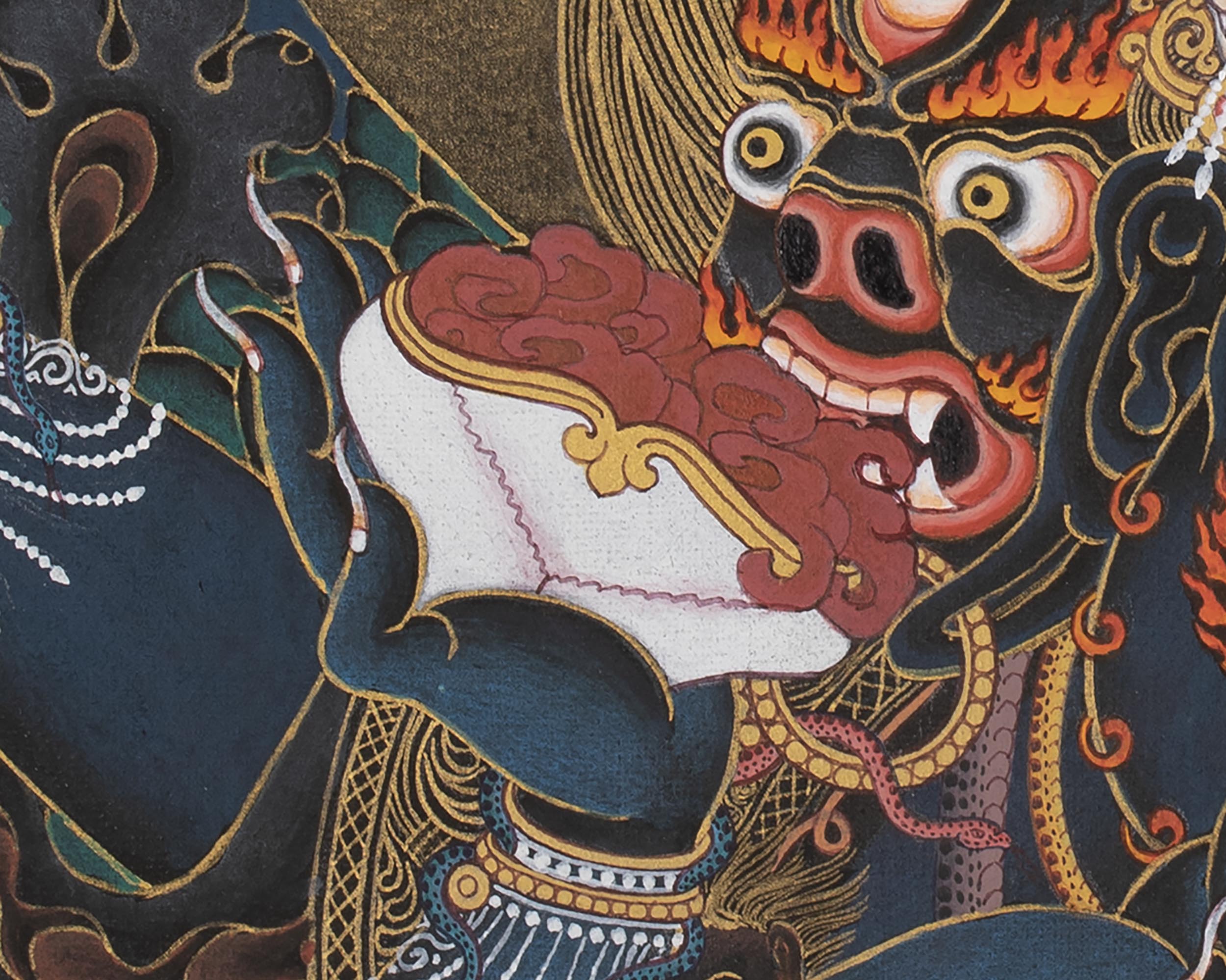 Vajrakilaya Thangka | Traditionally  Hand Painted Tibetan Thangka Painting