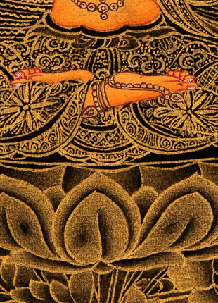 Wisdom Deity Manjushri Thangka | Tibetan Bodhisattva Art in Small Size