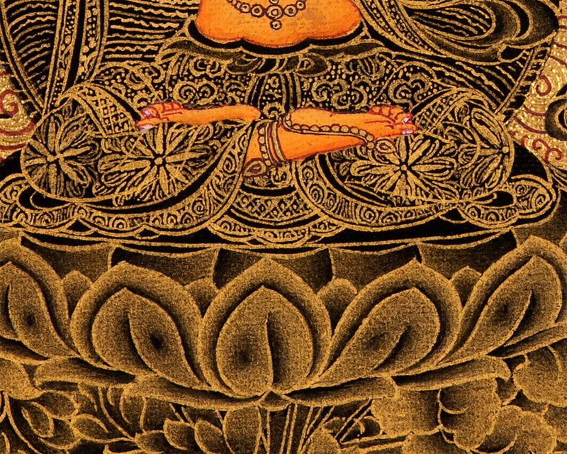 Wisdom Deity Manjushri Thangka | Tibetan Bodhisattva Art in Small Size