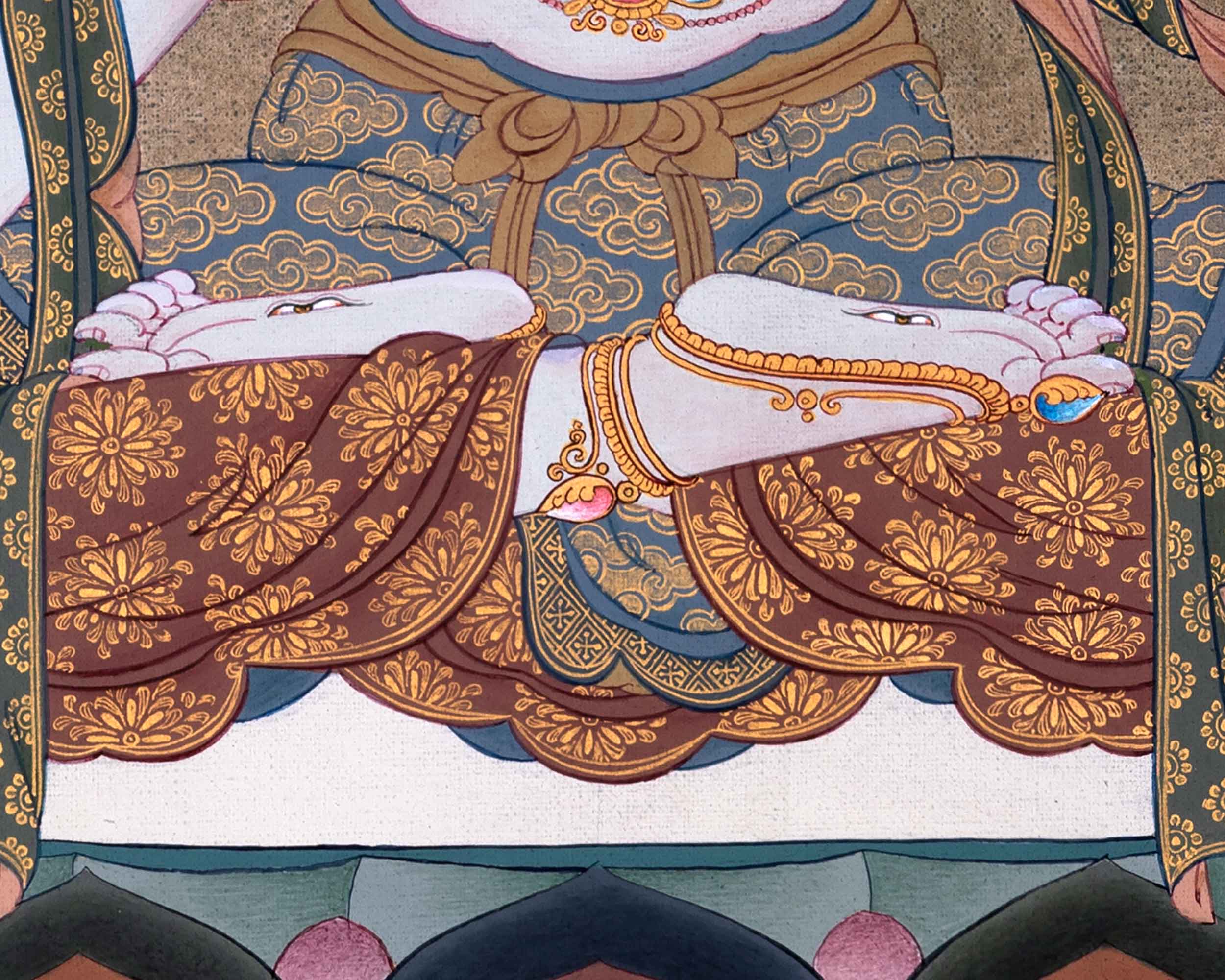White Tara Empowerment Thangka | Female Bodhisattva Tibetan Art