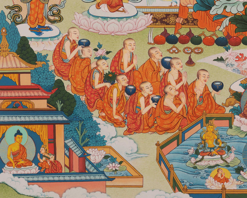 Amitabha Buddha Thangka Singham | Karma Gadri Style Thangka