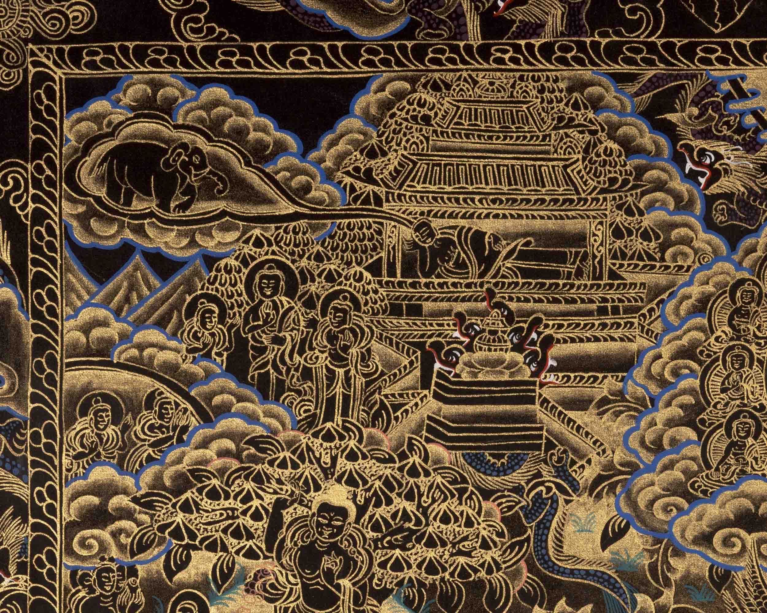 Buddha Life Story | Vintage Thangka Art | Religious Wall Decors