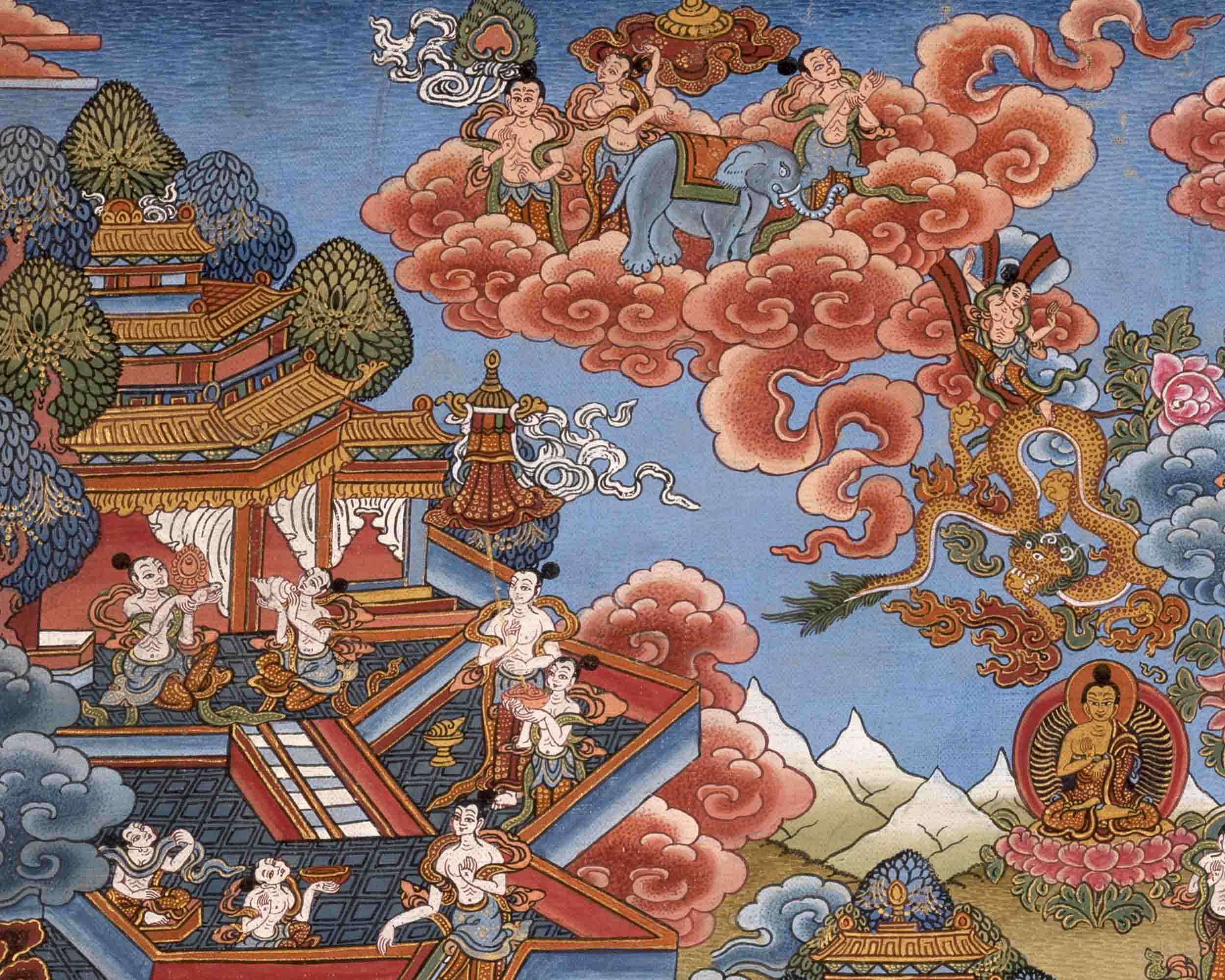 Vintage Buddha life Story Thangka | Wall Decoration Painting